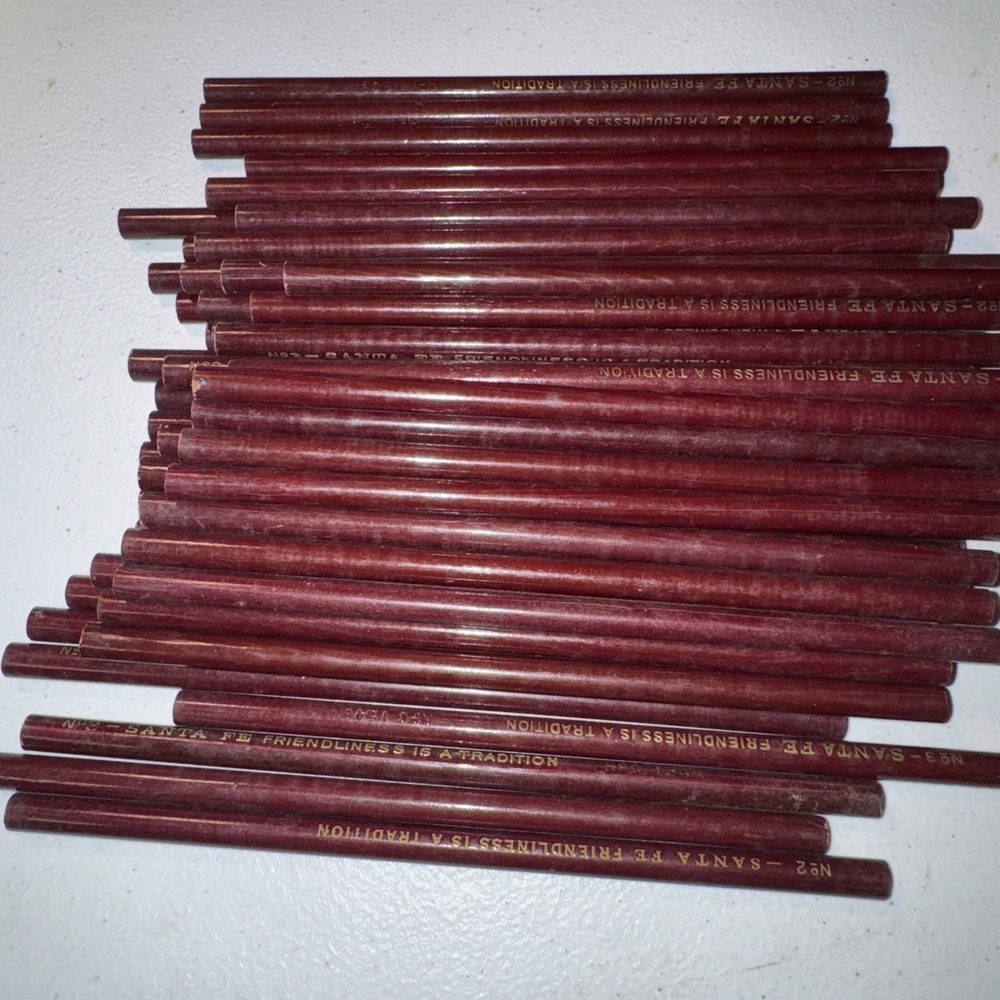 Vintage Santa Fe Railway No 2 Pencils Lot of 55 Unsharpened Railroad Advertising